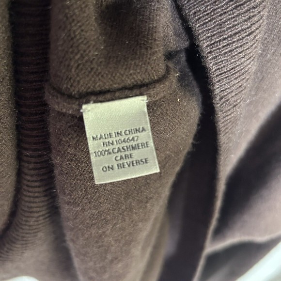 Kinross Men's Size M Brown Tan 100 % Cashmere 1/4  Zip Mock Neck Sweater - Picture 7 of 8